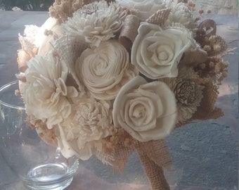 Sola Flower Wedding Bouquet, Bridal Bouquet, Rustic Wedding