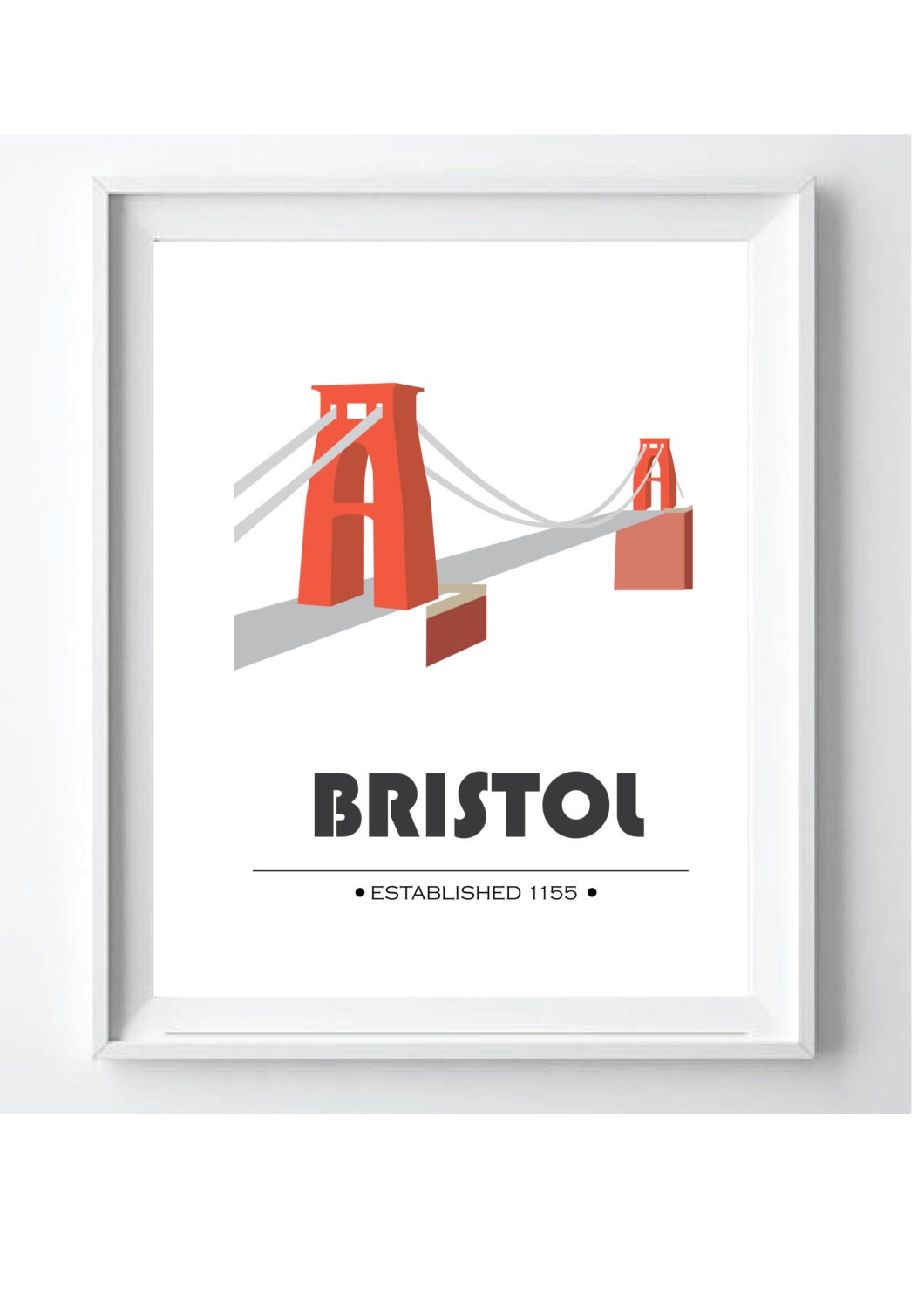Clifton Suspension Bridge Bristol Iconic Poster Print