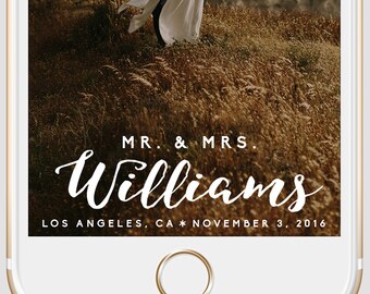 Script Mr. & Mrs. Wedding Snapchat Geofilter | Cursive Custom Personalized Instant Download | Birthday Filter | Bridal Shower Geofilter