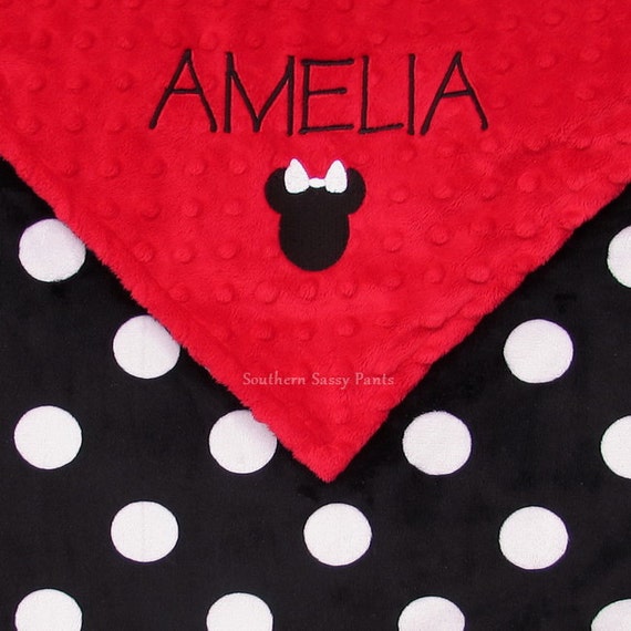 Minnie Mouse Inspired Blanket Personalized Baby Girl Blanket