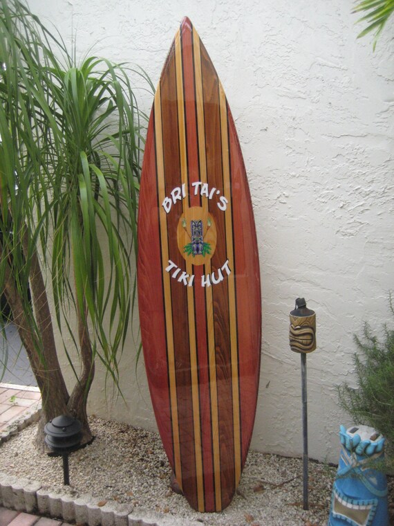 Decorative Wood Surfboard Wall Art Sign Includes Includes 