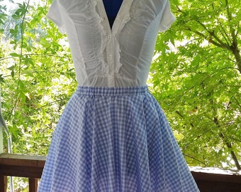 Blue Gingham Circle Skirt Dorothy Costume Adult Size Child Size Custom Wizard of Oz costume Full Skirt