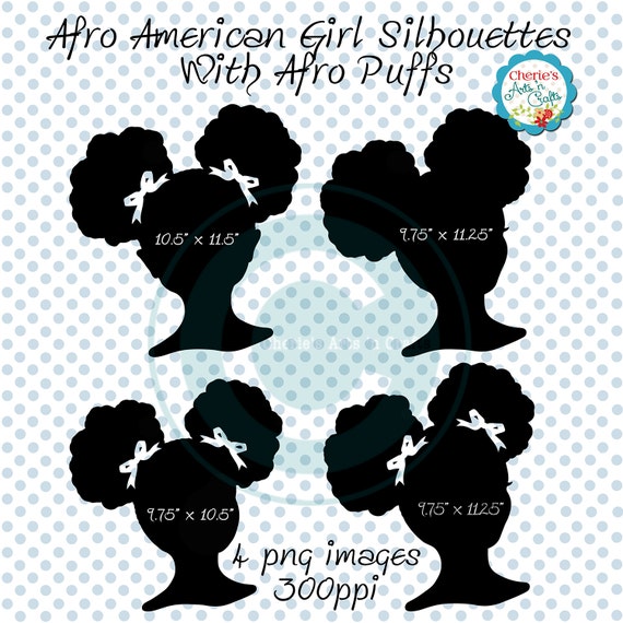 Afro Puffs Clip Art African American Girl Silhouette