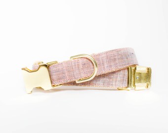 Watercolor Linen Dog Collar - Autumn Rose
