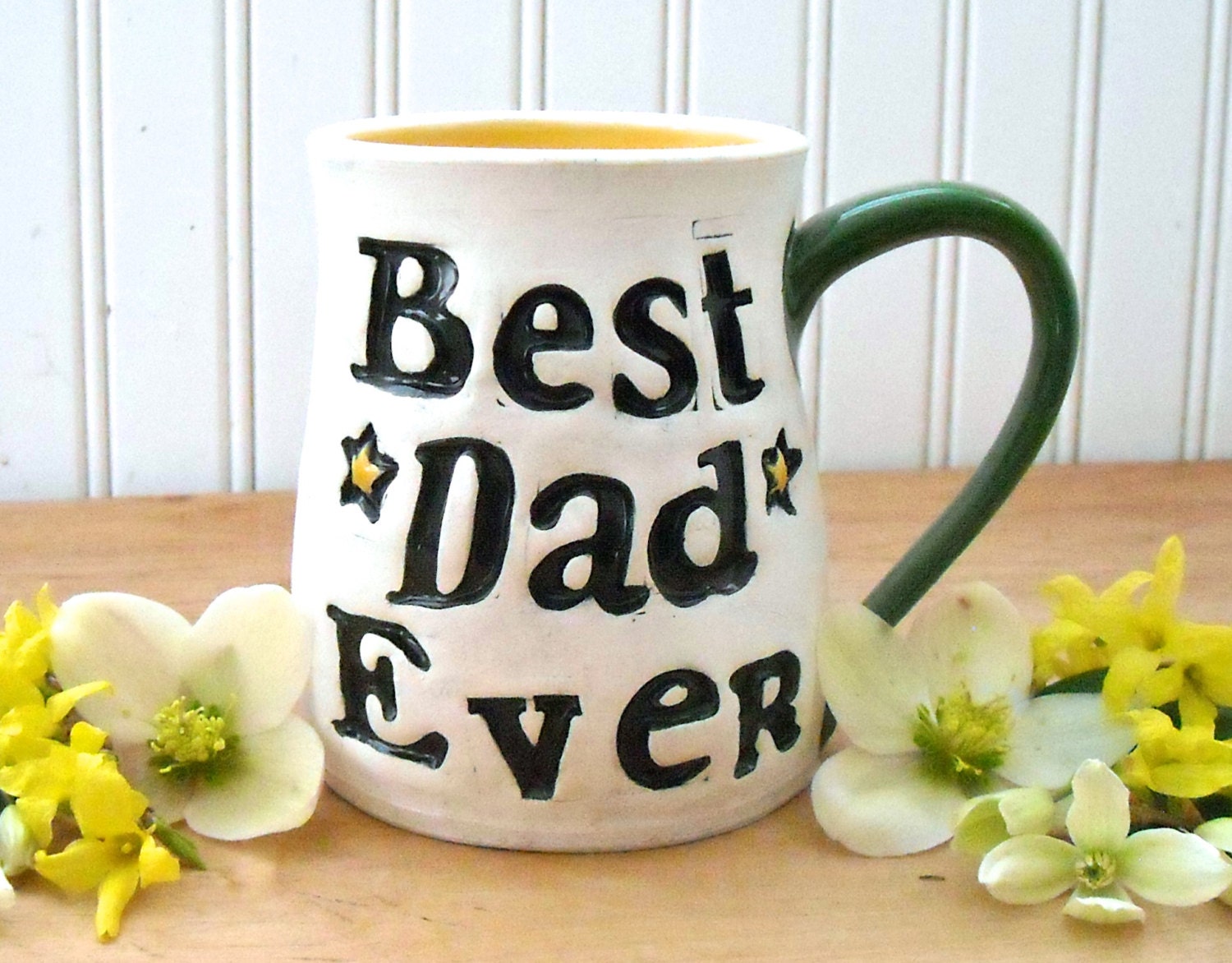 BEST Dad EVER Fathers Day Mug HandMade Painted by LoveArtWorks