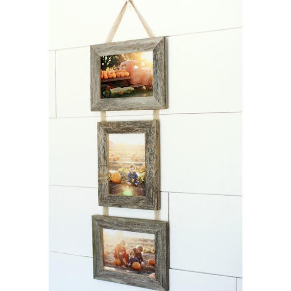 5x7 Triple Barnwood Hanging Collage Frames 2 Landscape 1