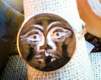 Man In The Moon Ring, Moon Face Ring, Ring For Mothers, Sterling Silver, Rings For Teens, Rings For Women, Rings and Things