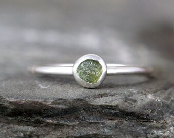 Montana Sapphire Ring - Raw Uncut Rough Natural Sapphire - Rustic Rings - September Birthstone Ring - Stacking Rings