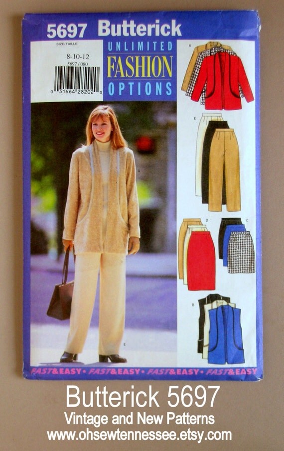 Ladies' Jacket Slacks Vest and Skirts Butterick 5697