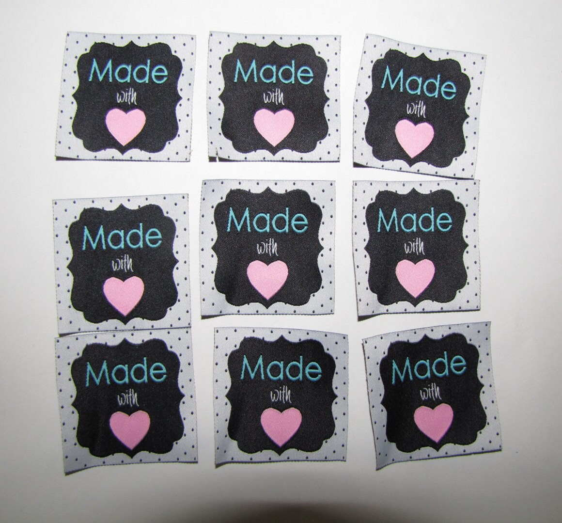 10 Made with love woven label tag clothes fabric crafts craft
