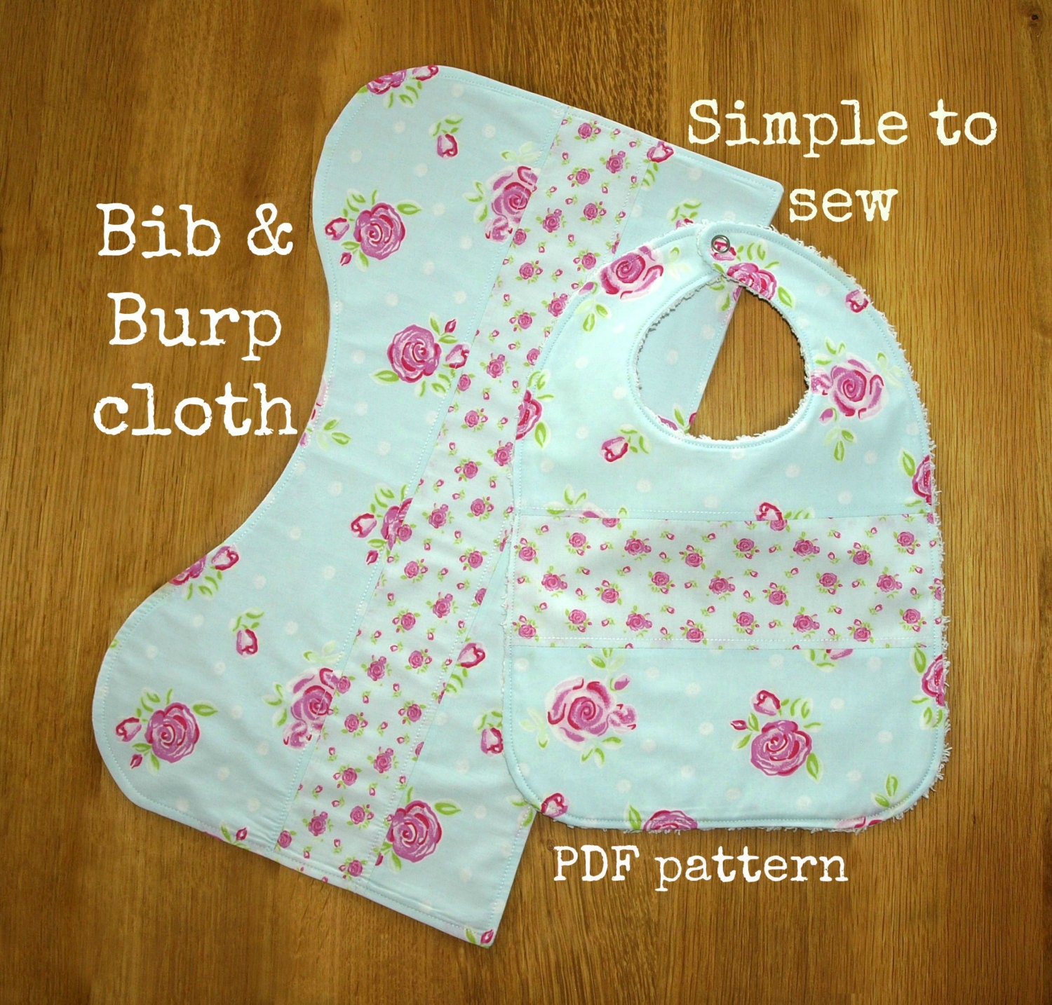 Baby sewing pattern Baby burp rag pattern Burp pad pattern