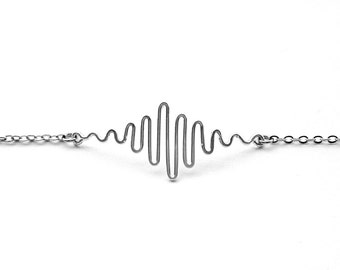 Sound Wave Bracelet - Physics Jewelry, Geek Gift, Waveform Jewelry, Music Soundwave Bracelet, Science Jewelry Gift For Her