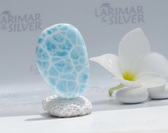 Reiki Larimar by Larimarandsilver, Water Power 1 - aqua Larimar stone, topaz blue, healing, water blue, Atlantis stone, turtleback, handmade