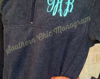Preppy Monogrammed quarter zip pullover jacket Personalized Gift Bridesmaid Sweatshirt Greek Sorority Graduation Wedding Big Little
