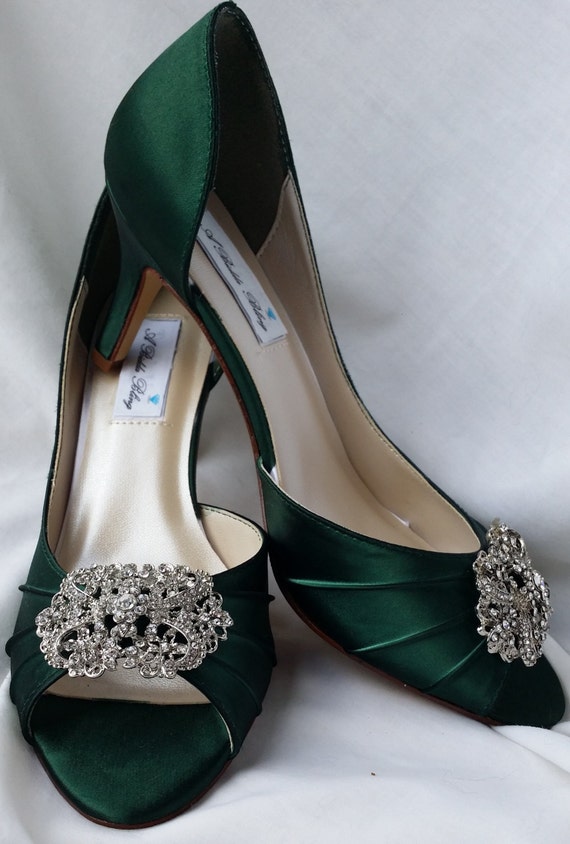 Items similar to Wedding Shoes Hunter Green Bridal Shoes