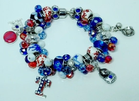 Texas Rangers Baseball European Style Bracelet REDUCED PRICE