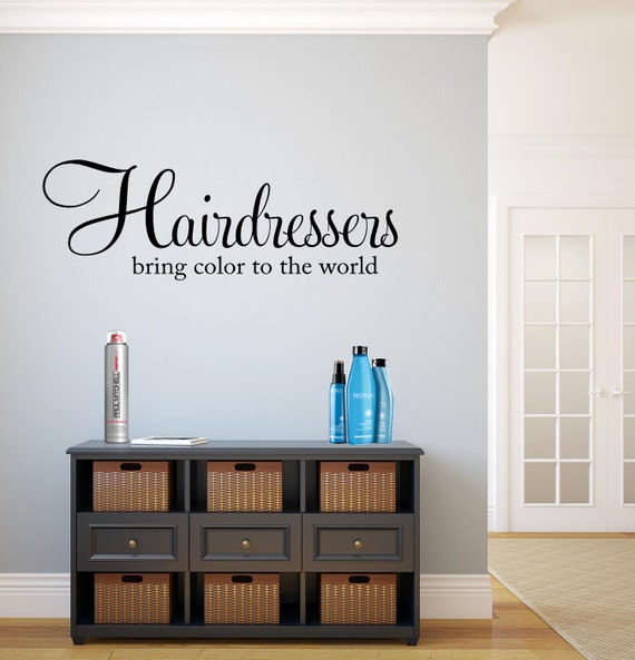 Hair Salon Vinyl  Wall Decal Hairdressers bring by 