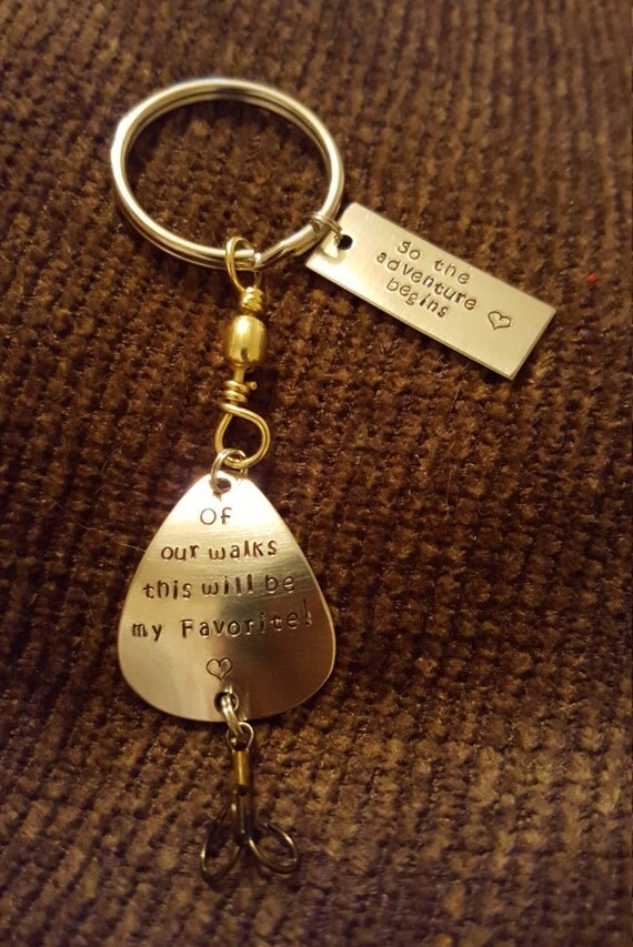 Personalized Fishing Lure Keychain With Extra by moeshandcrafted