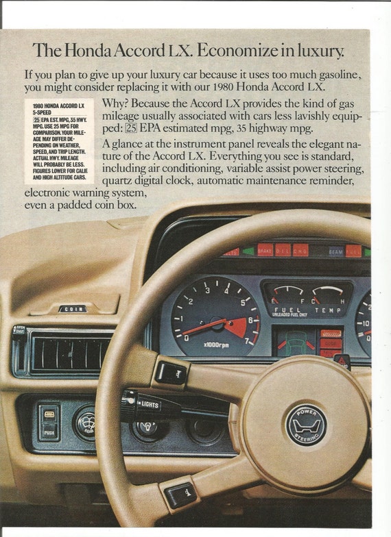 1980 Advertisement Honda Accord LX Dash Dashboard by fromjanet 1980 Advertisement Honda Accord LX Dash Dashboard by fromjanet