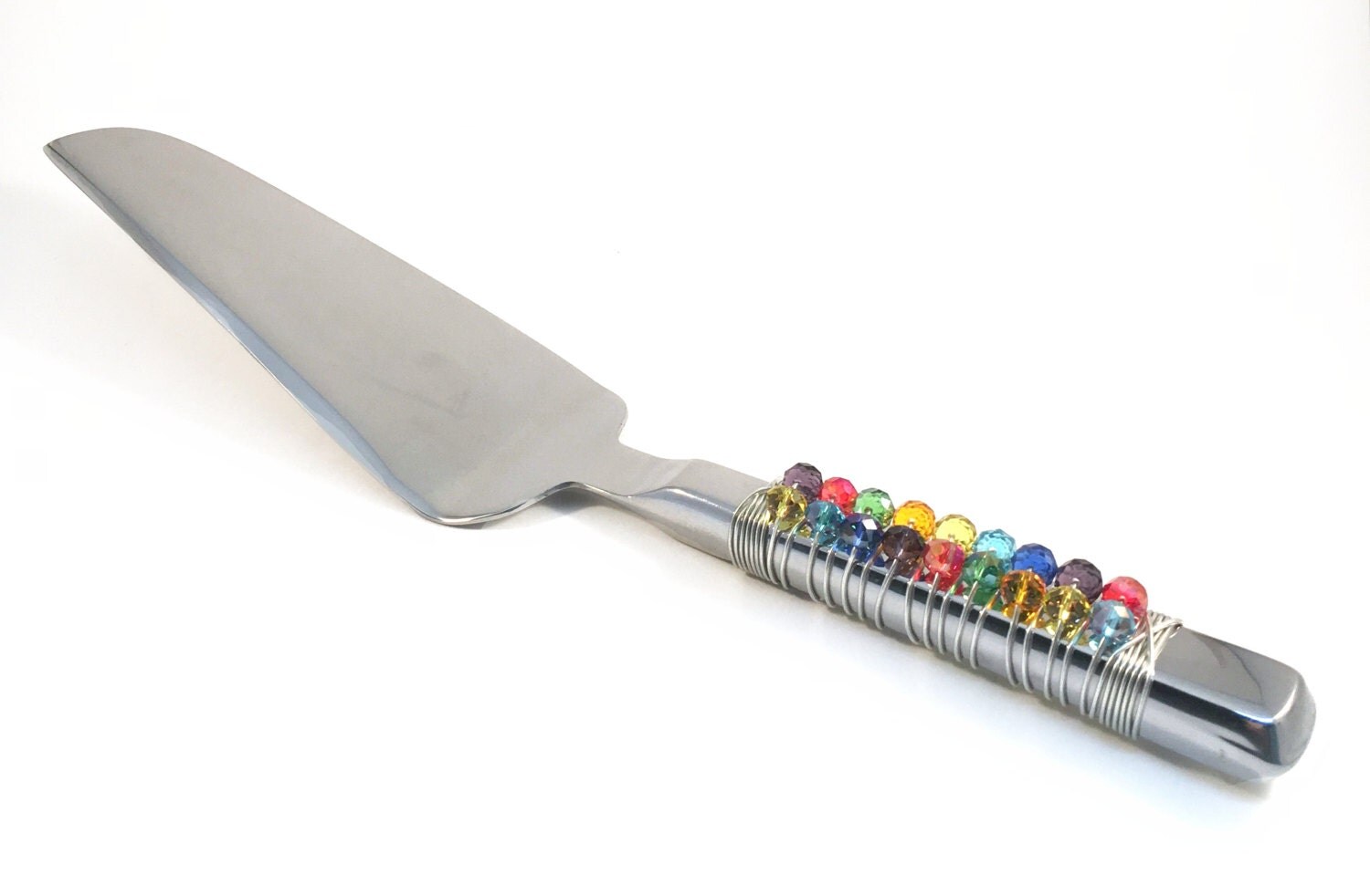 Beaded Pie Serving Utensil Wire Wrapped With Rondelle