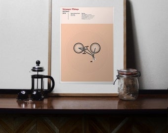 Stranger Things Print - Will Byers, Movie Poster, A4 Illustration Print, Minimal Movie Poster, Bike, Stranger Things Poster, minimal print