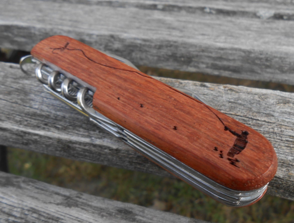 FLY FISHING Pocket Knife Father's Day Groomsmen Gift.