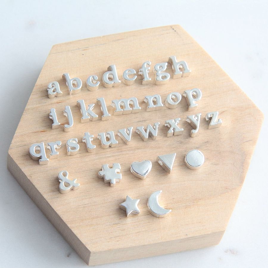 Alphabet Bead Alphabet Charm Letter Charm Sterling Silver