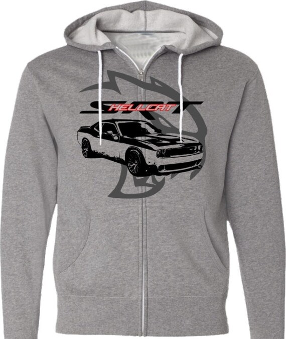 Muscle Car HoodieHellcat Challenger SRTCar hoodieGREYteen