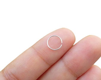 Fake Nose Ring - Sterling Silver Nose Ring - Faux Piercing - Silver Nose Hoop - Non Pierced Nose RIng - Custom Size & Gauge