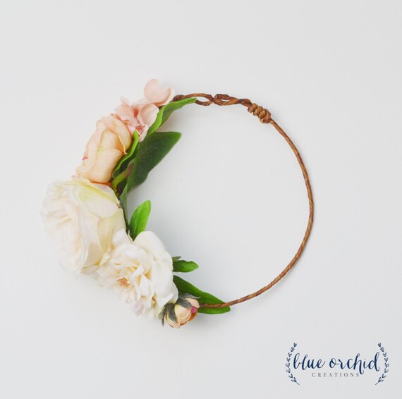 Flower Girl Crown Silk Flower Crown Flower Crown Peach