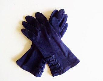 navy blue evening gloves