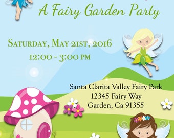 A Fairy Garden Party Invite, A Fairy Invite, A Garden Fairy Party Invite