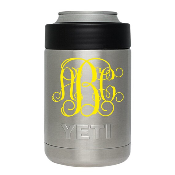 Monogram Yeti Cup Decal Interlocking Font Monogram Rambler