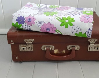 RESERVED for Maryanne Vintage Bed Sheet Double Purple Green Pink Floral