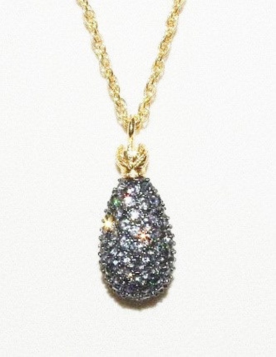 Joan Rivers Egg Necklace with Caviar Crystal Pendant