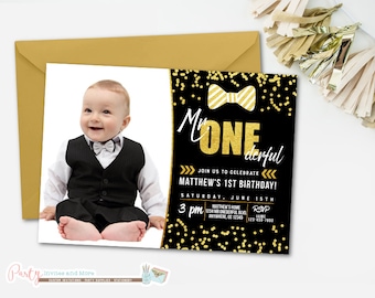 Mr Onederful Birthday Invitation, Bowtie Birthday Invitation, Mr. Onederful Invitation, Little Man Invitation, Little Man Party