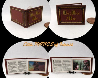 1:12 Scale ONCE UPON A Time Book Of Fairy Tales Miniature Book Dollhouse 1 Inch Scale Book