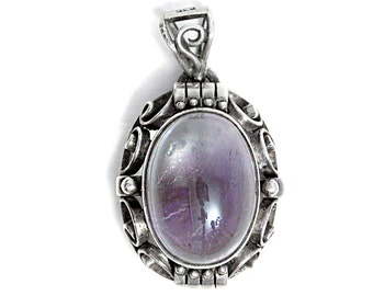 Antique Amethyst Pendant 835 Silver Art Deco Jewelry