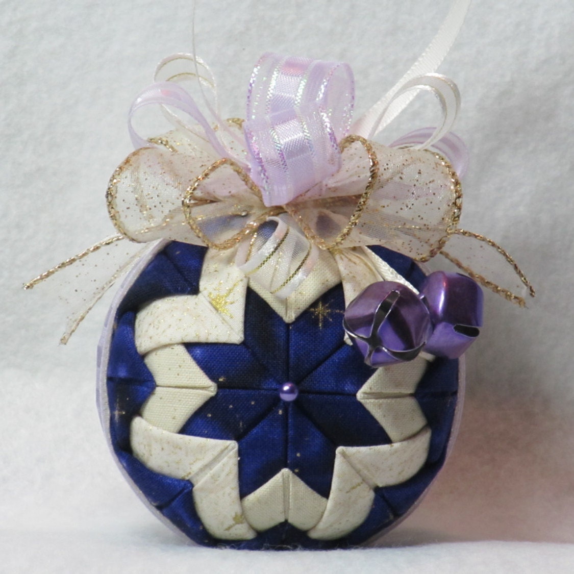 fabric christmas ornament quilted no sew purple and gold fabric christmas ornament quilted no sew purple and gold