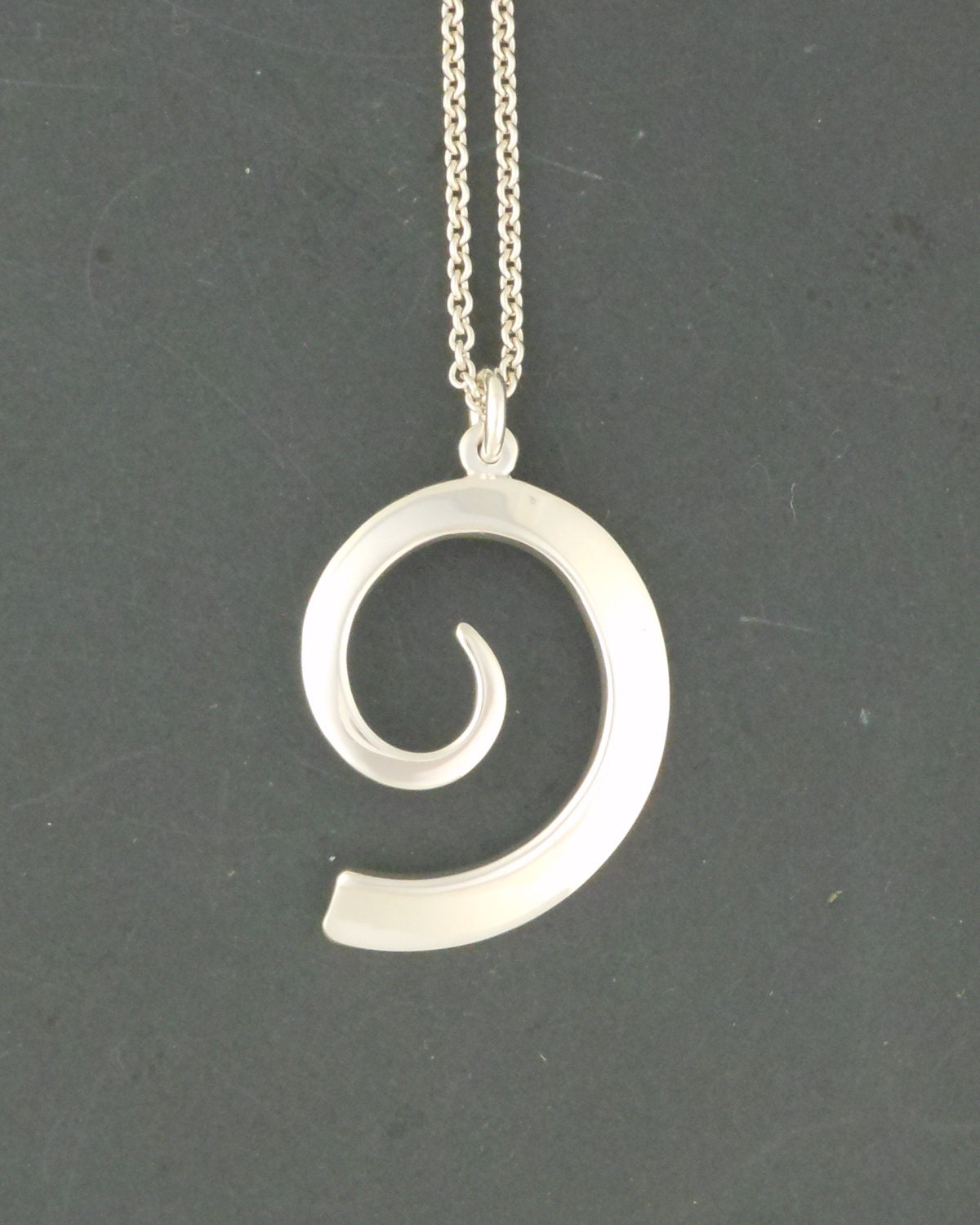 Sterling Silver Spiral Pendant Artisan Jewelry Minimalist