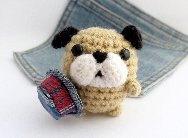 Mini bulldog frances cachorro amigurumi