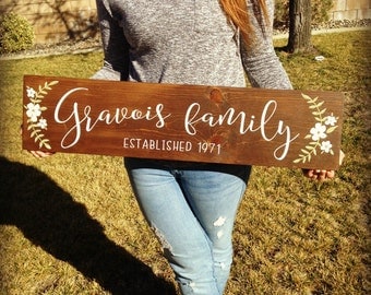 Wedding Established Sign / Personalized Wedding Gift / Last Name Established Sign / Family Established Sign / Rustic Name Sign
