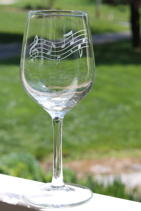 music note wine glasses etched wine glasses music notes