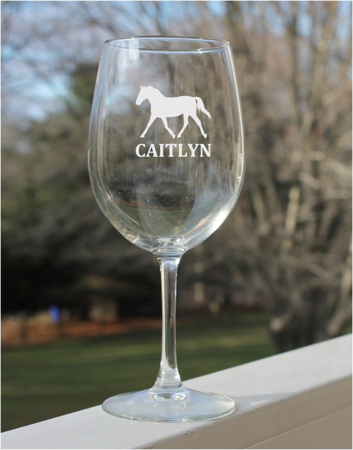 etched wine glasses horse wine glass personalized wine