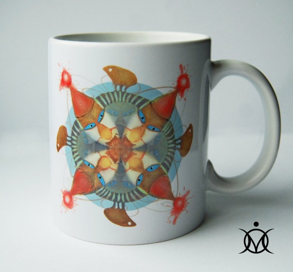 Mandala Mug Ceramic Mug Unique Gift Coffee Mug Print Art Original ceramic coffee tea mug