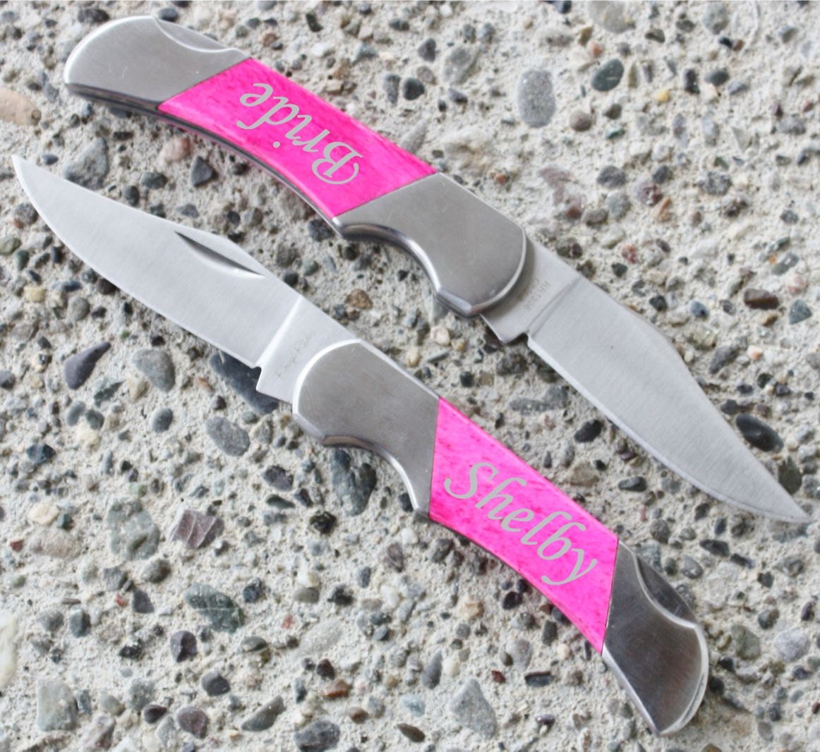 SHIPS FAST Engraved Pink Knife Personalized Pocket Knife for