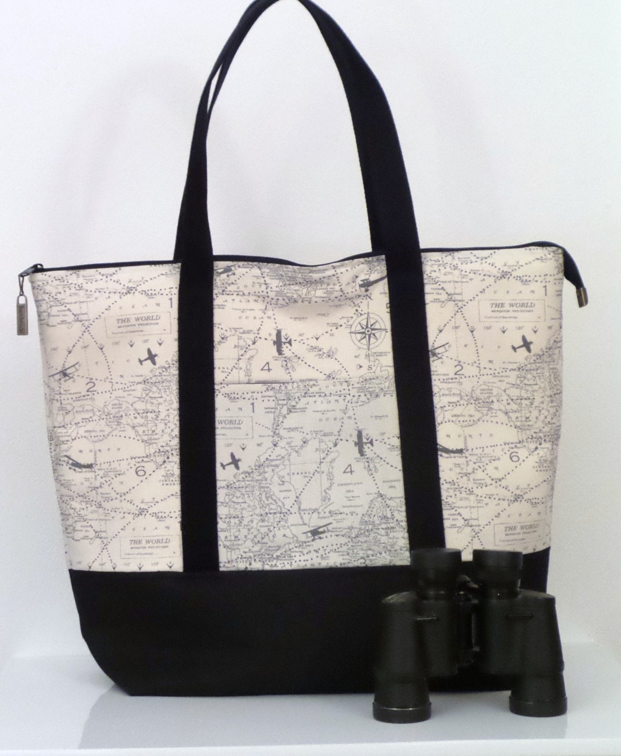 Tote Bag / Large Tote / Zippered Tote / Gym Bag / Travel Bag