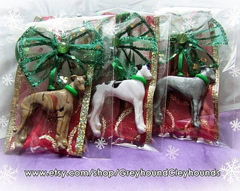 Greyhound Whippet Christmas Ornament