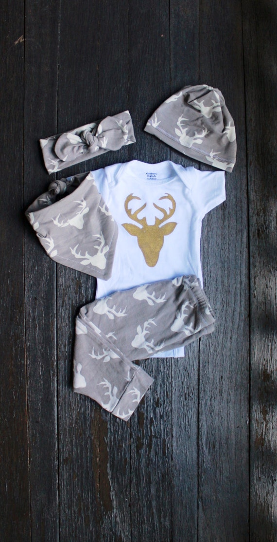Hipster Deer baby outfit/Gender Neutral Baby Clothes/Going