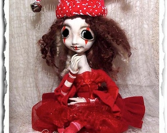 Gothic Clown Art Doll OOAK - Jester - Creepy Cute